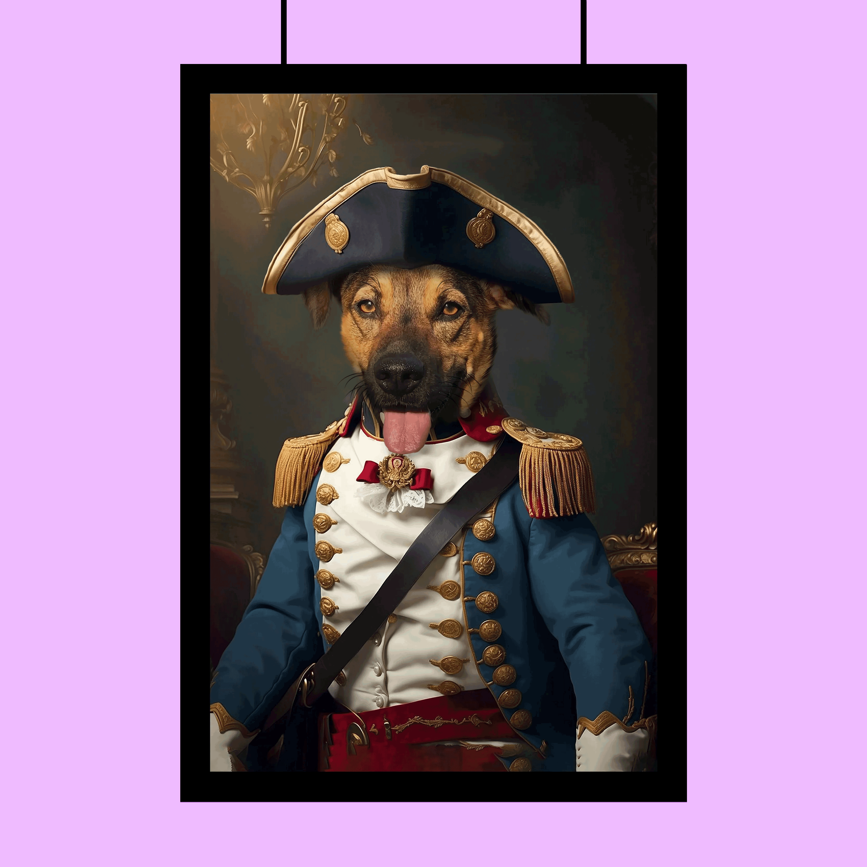 The Commander  Military Hero Custom Pet Portrait